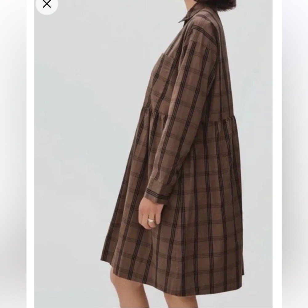 Everlane ‘The Field’ Shirt Dress in Mocha Plaid - Picture 5 of 13